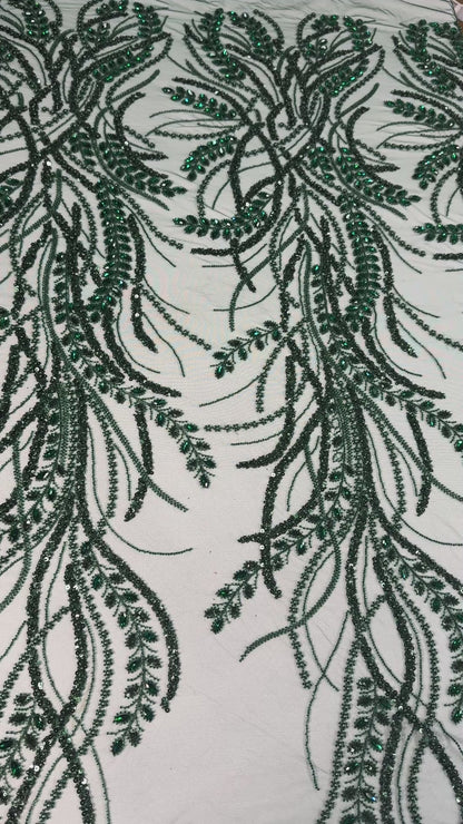 Rhinestone beaded lace elegant design