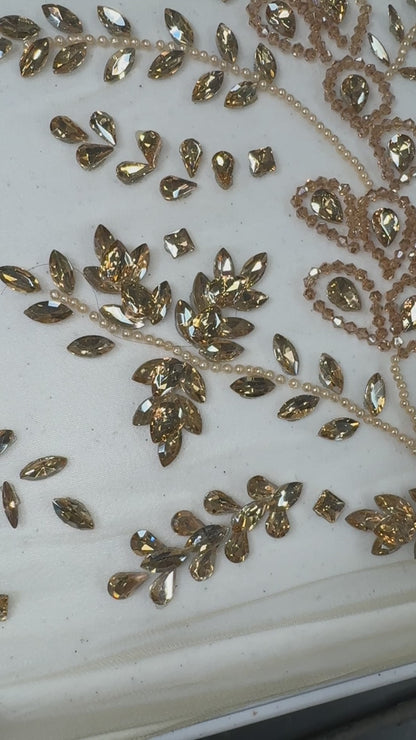 Rhinestone Mesh Leaf Design