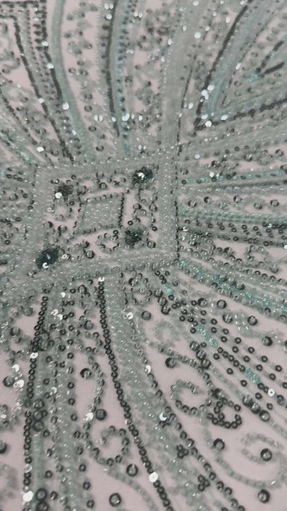 Geometric classic beaded lace