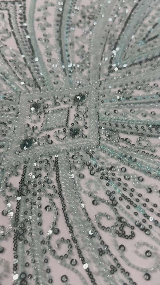 Geometric classic beaded lace